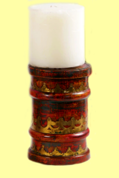 WOOD CANDLE HOLDER - MULTICOLOUR WOOD CANDLE HOLDER - MULTICOLOUR
